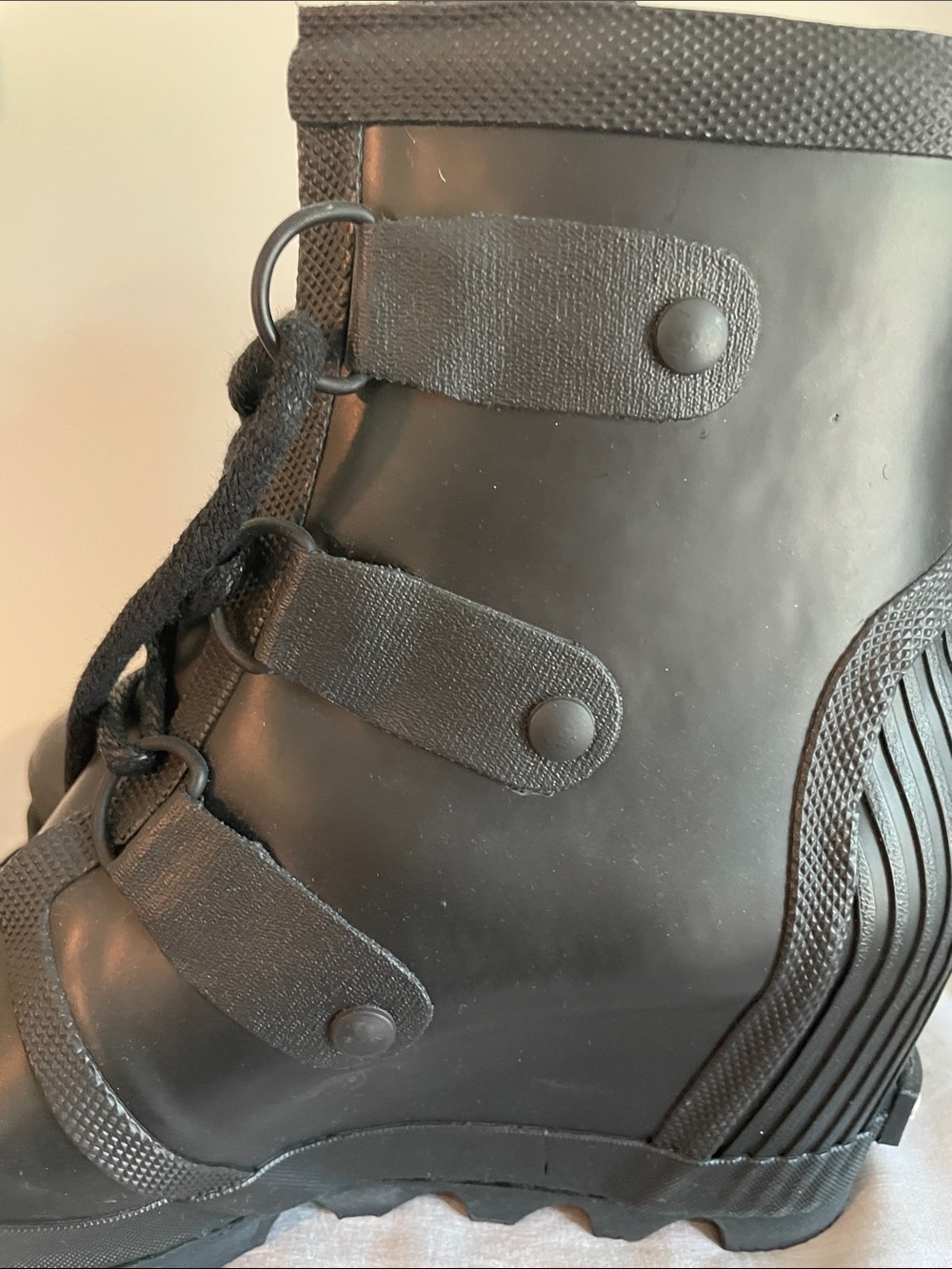 Sorel Black Lace-Up Rain Boots - Picture 6 of 8